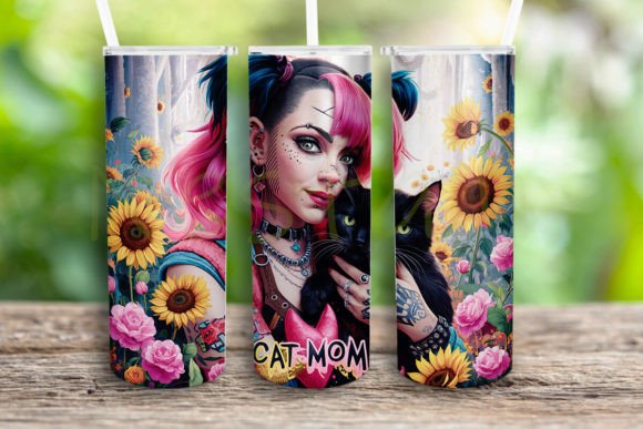 Badass Black Cat Mom Wrap: Graphics for Crafts