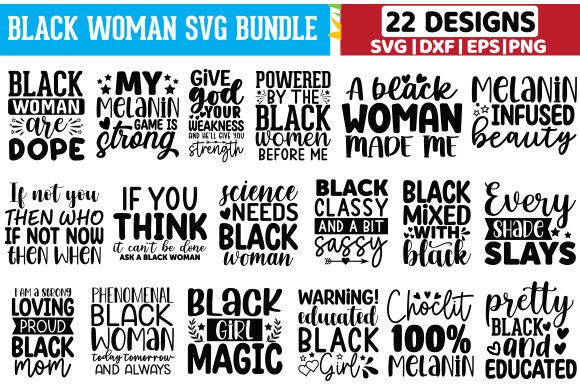 Black Woman SVG Bundle: Graphics for Crafts