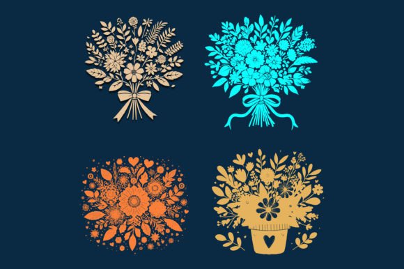 Flower Bouquet SVG Bundle for Graphics and Crafts