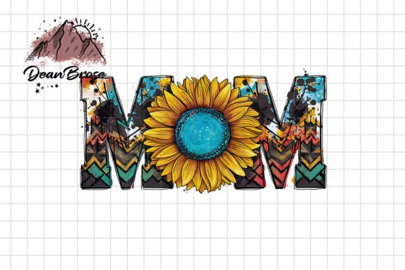 Gemstone Sunflower Mom PNG: Graphics for Crafts