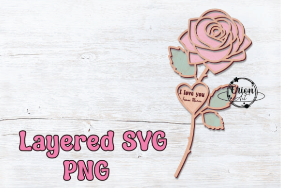 Graphics and Crafts: Rose with a Heart SVG PNG