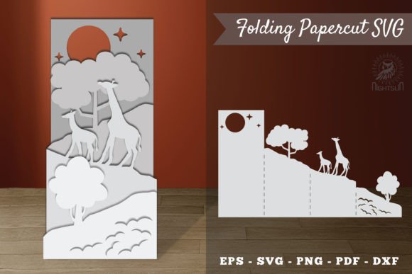 Mom and Baby Giraffe Folding Papercut Review