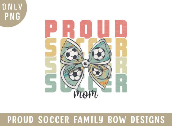Proud Soccer Mom Retro Bow: Graphics for Crafts